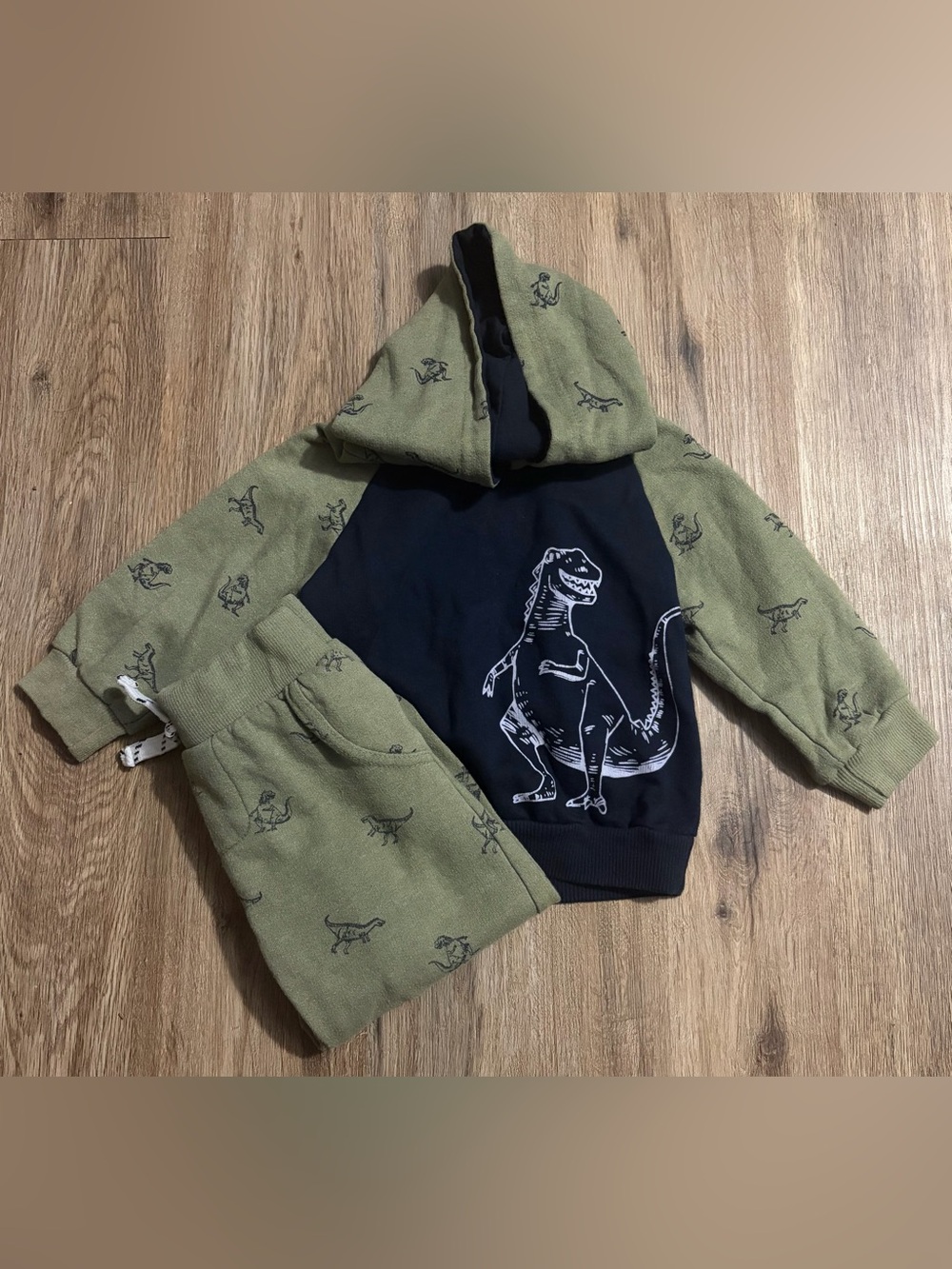 Free Planet - Hoodie & Pants Set - Olive Green and Navy - Size 2T